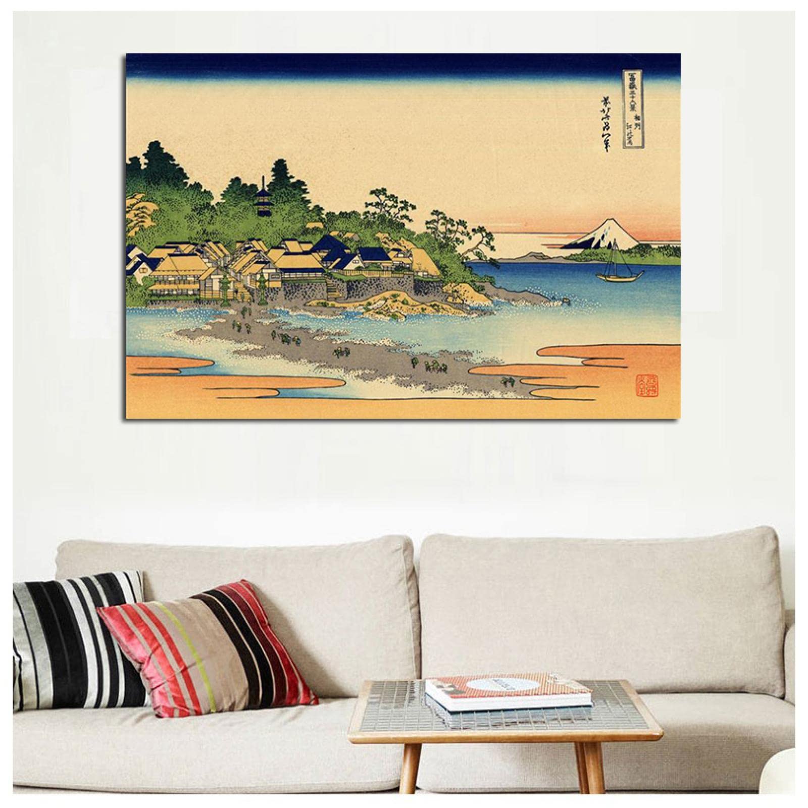 江ノ島の絵　絵画　額 絵画 油絵 青い海のエーゲ海 ミコノス島 （滝川英彦） 【海・山